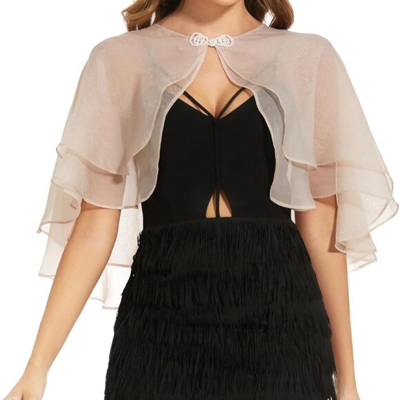 Women's Sheer Tencel Shawls and Wraps for Evening Dresses Soft Wedding Cape Ligh - Picture 4 of 6